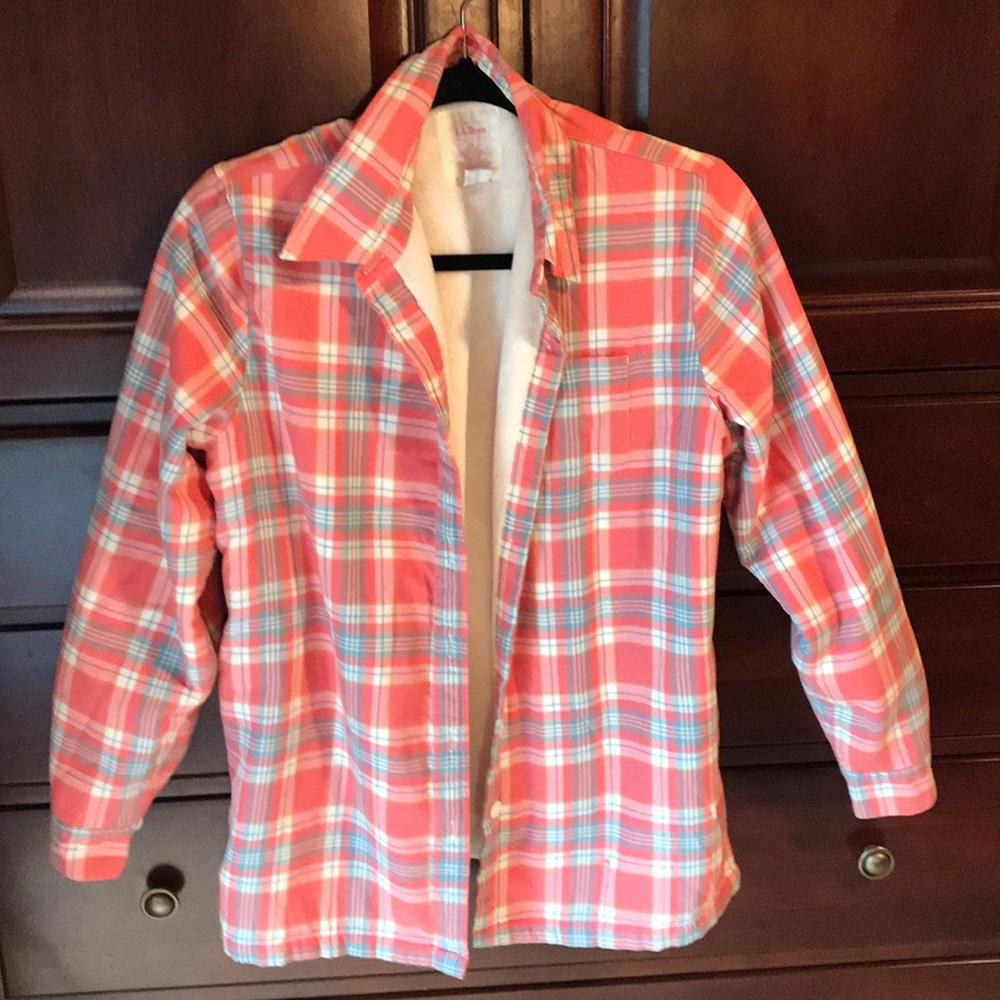 LLBean fleece lined flannel